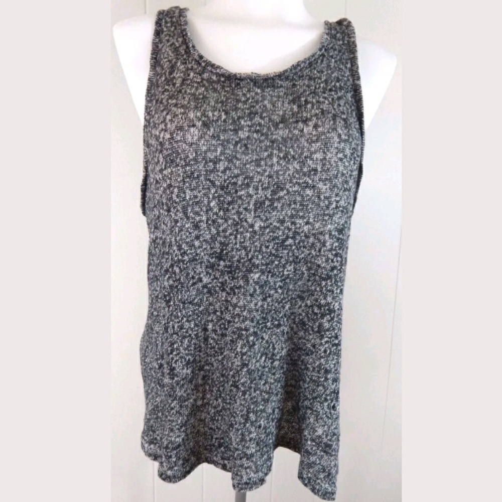 Madewell Black White Marled Linen Tank